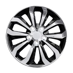 14" UNIVERSAL ICE BLACK/SILVER WHEEL COVER SET